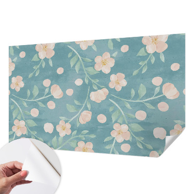 Children's wall mural with a floral elegance design