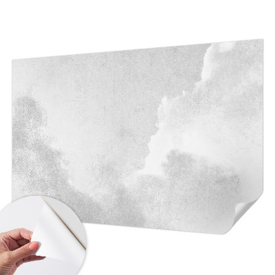 Baby room wall mural with a subtle cloud pattern