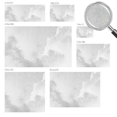 Baby room wall mural with a subtle cloud pattern