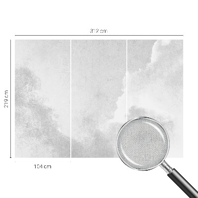 Baby room wall mural with a subtle cloud pattern