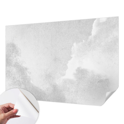 Baby room wall mural with a subtle cloud pattern