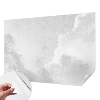 Baby room wall mural with a subtle cloud pattern