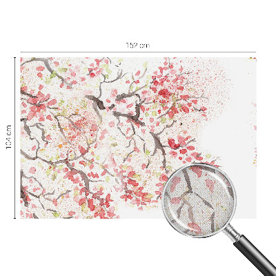 Peel and stick wallpaper mural with a design of flowering branches