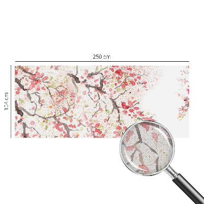 Peel and stick wallpaper mural with a design of flowering branches