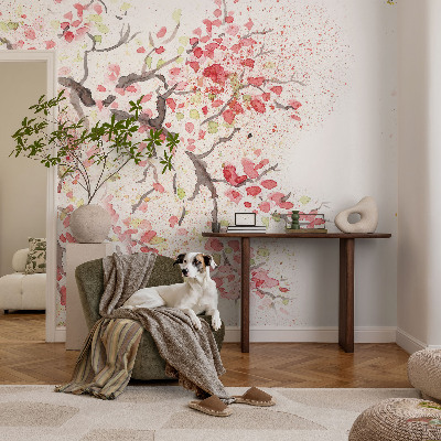 Peel and stick wallpaper mural Flowering branches