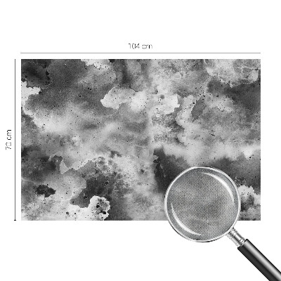 Self-adhesive wall mural with a gray clouds pattern