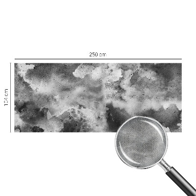 Self-adhesive wall mural with a gray clouds pattern