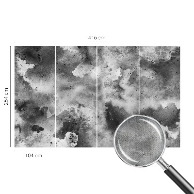 Self-adhesive wall mural with a gray clouds pattern