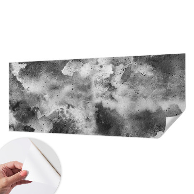 Self-adhesive wall mural with a gray clouds pattern