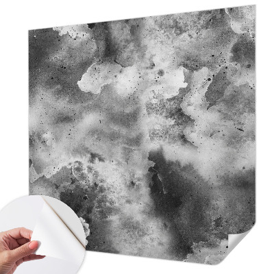 Self-adhesive wall mural with a gray clouds pattern