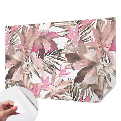 Self-adhesive photo wallpaper with an exotic flowers design