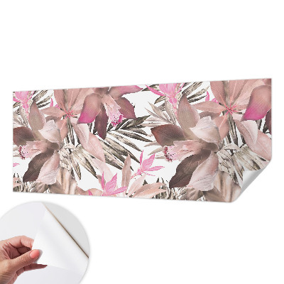 Self-adhesive photo wallpaper with an exotic flowers design