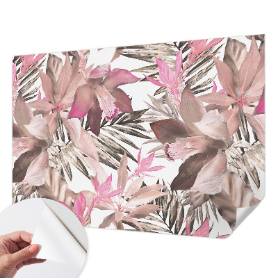 Self-adhesive photo wallpaper with an exotic flowers design
