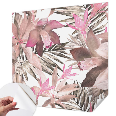 Self-adhesive photo wallpaper with an exotic flowers design