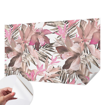 Self-adhesive photo wallpaper with an exotic flowers design