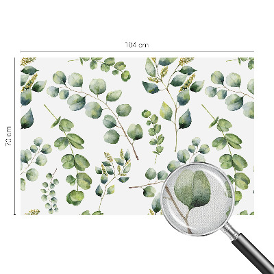 Removable wall mural wallpaper with a green leaves pattern