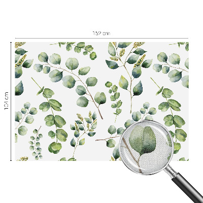 Removable wall mural wallpaper with a green leaves pattern