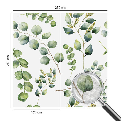 Removable wall mural wallpaper with a green leaves pattern