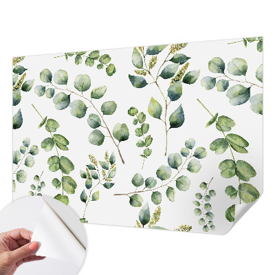 Removable wall mural wallpaper Green leaves