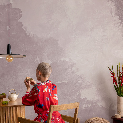 Stick-on wall mural with a purple abstract design