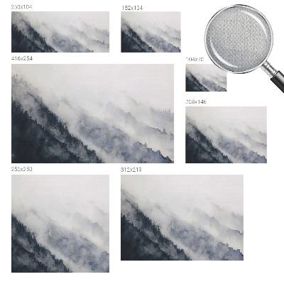 Removable wall mural with a mountain fog design