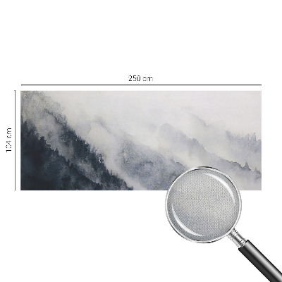 Removable wall mural with a mountain fog design