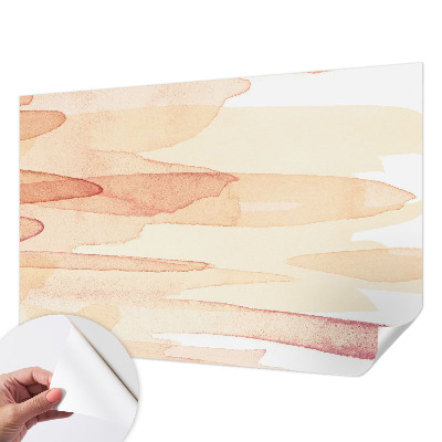 Peel and stick wall mural for living room with pastel brushstroke design
