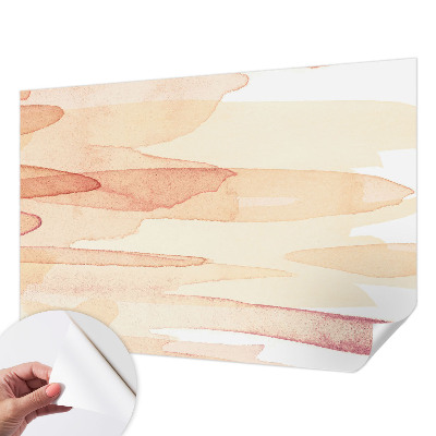 Peel and stick wall mural for living room with pastel brushstroke design