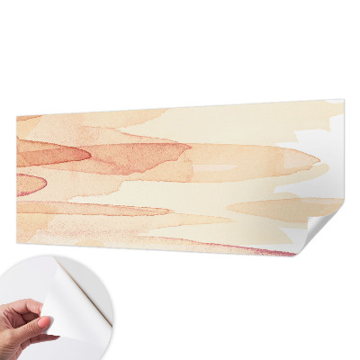 Peel and stick wall mural for living room with pastel brushstroke design
