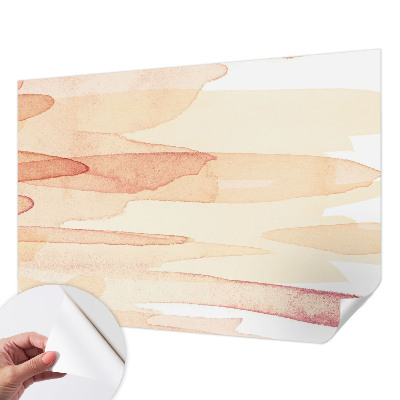 Peel and stick wall mural for living room with pastel brushstroke design