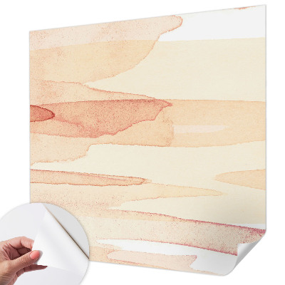 Peel and stick wall mural for living room with pastel brushstroke design