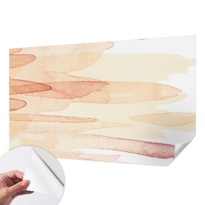 Peel and stick wall mural for living room with pastel brushstroke design