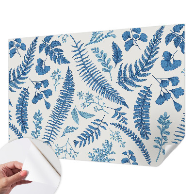 Peel and stick wall mural for bedroom with botanical patterns