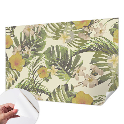 3D wall mural with an exotic flora motif