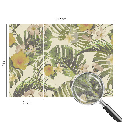 3D wall mural with an exotic flora motif