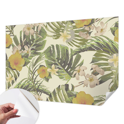 3D wall mural with an exotic flora motif