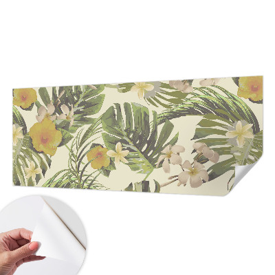 3D wall mural with an exotic flora motif
