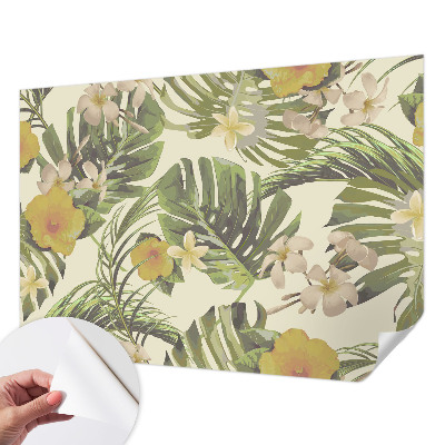 3D wall mural with an exotic flora motif