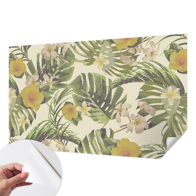 3D wall mural with an exotic flora motif