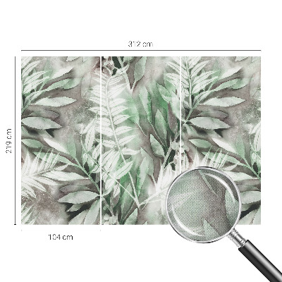 Children's wall mural Watercolor leaves