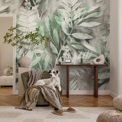 Children's wall mural Watercolor leaves