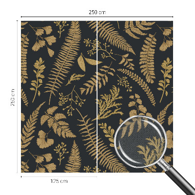 Nursery wall mural with a botanical leaves design