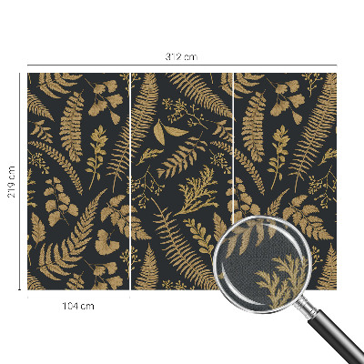 Nursery wall mural with a botanical leaves design