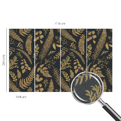 Nursery wall mural with a botanical leaves design