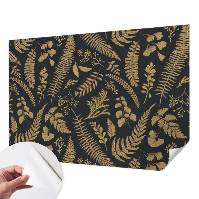 Nursery wall mural with a botanical leaves design