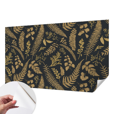 Nursery wall mural with a botanical leaves design