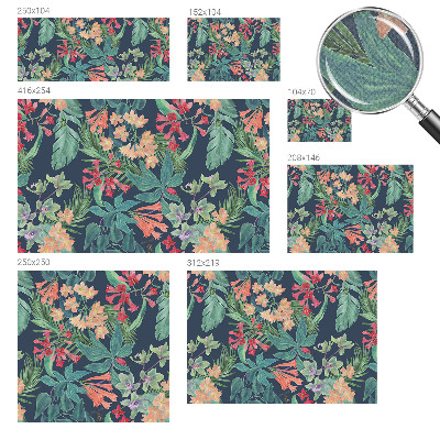 3D photo wallpaper mural with a tropical flowers design