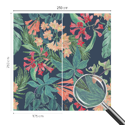 3D photo wallpaper mural with a tropical flowers design
