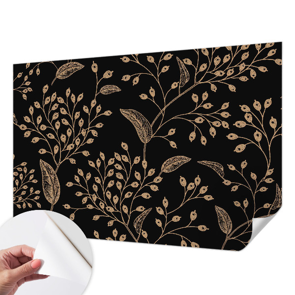 Baby room wall mural with a botanical elegant design