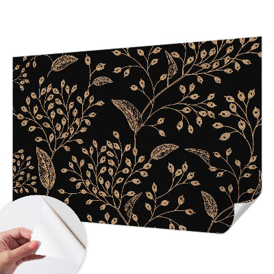 Baby room wall mural with a botanical elegant design